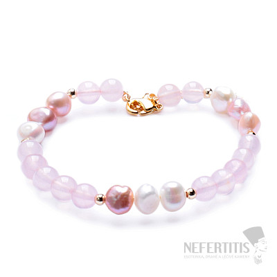 Rose gold bracelet with pearls