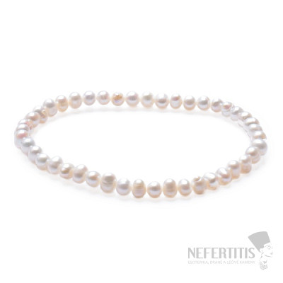 Dámsky perlový náramok biele perly 5 mm
