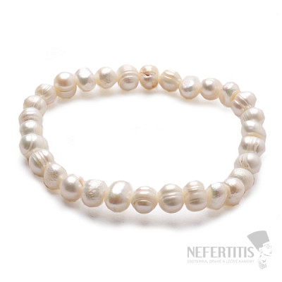 Náramok z bielych perál v prvotriednej kvalite A grade