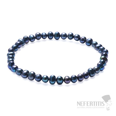 Damenperlenarmband schwarze Perle 5 mm