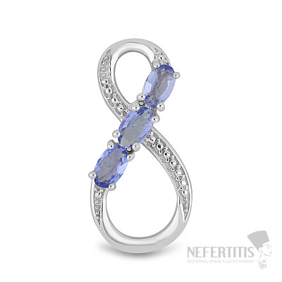 Silver pendant with cut tanzanites Ag 925 015924 TZ