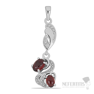 Silver pendant with garnet cabochons Ag 925 017206 GT