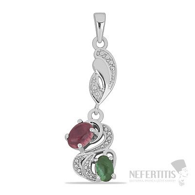 Silver pendant with multi-colored tourmalines silver Ag 925 017206 MT