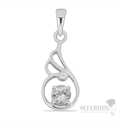 Silver pendant with cut morganite and zircon Ag 925 026584 MG