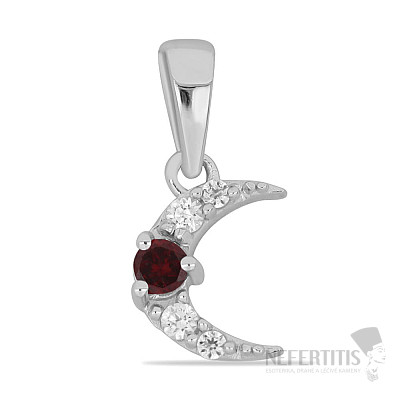 Silver pendant with cut garnet and zircons Ag 925 039244 GT