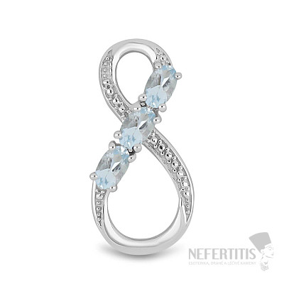 Silver pendant with cut aquamarines Ag 925 015924 AQ