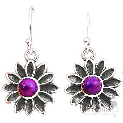 Tyrkys purpurový náušnice stříbro Ag 925 38853