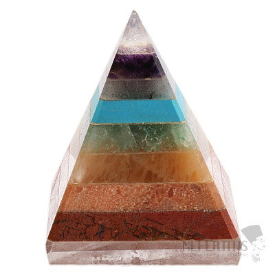 Chakra-Pyramide extra aus sieben Halbedelsteinen