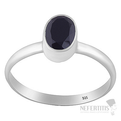Silver ring with onyx