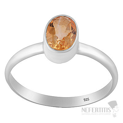 Silver ring with citrine