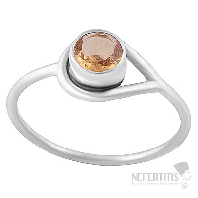 Silver ring with citrine