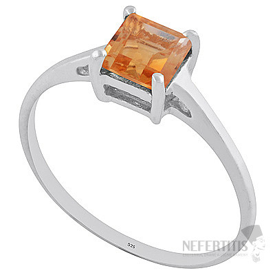 Silver ring with citrine
