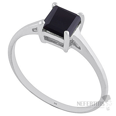 Silver ring with onyx