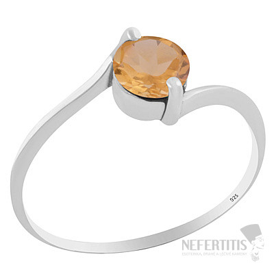 Silver ring with citrine