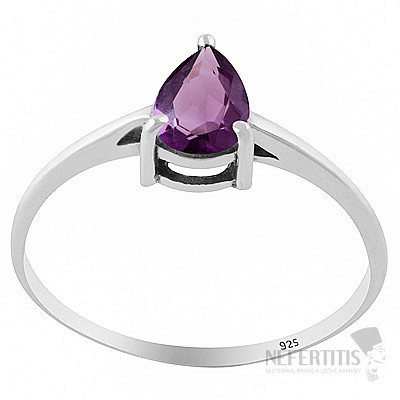 Silver ring with amethyst