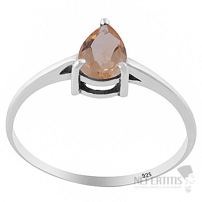 Silver ring with citrine