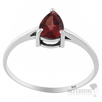 Silver ring with garnet
