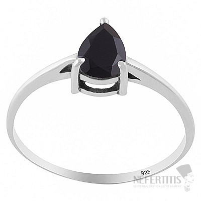 Silver ring with onyx
