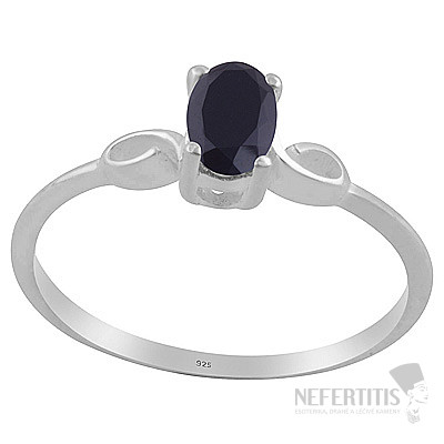 Silver ring with onyx