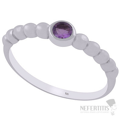 Silver ring with amethyst