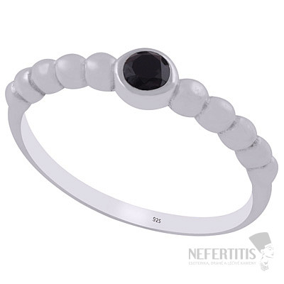 Silver ring with onyx