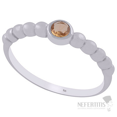 Silver ring with citrine