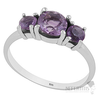 Silver ring with amethyst