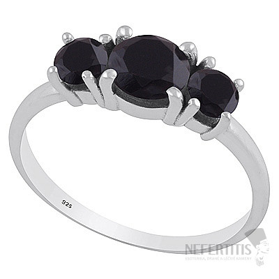 Silver ring with onyx