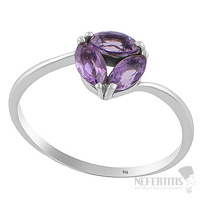 Silver ring with amethyst