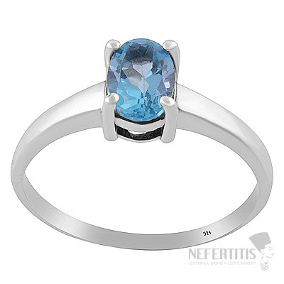 Silberring mit Schweizer Blautopas