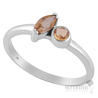 Silver ring with citrine