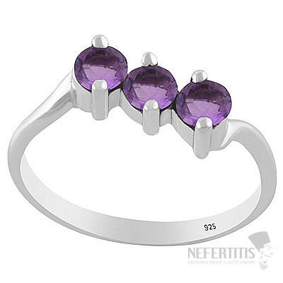 Silver ring with amethyst