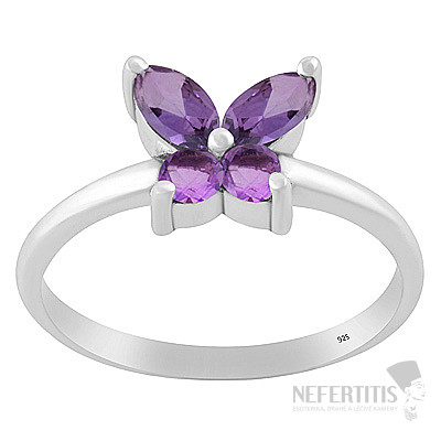 Silver ring with amethyst