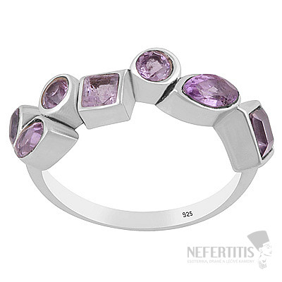 Silver ring with amethyst