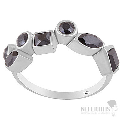 Silver ring with onyx