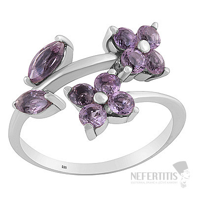 Silver ring with amethyst