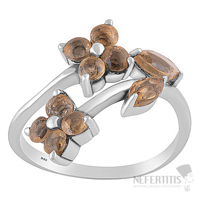 Silver ring with citrine