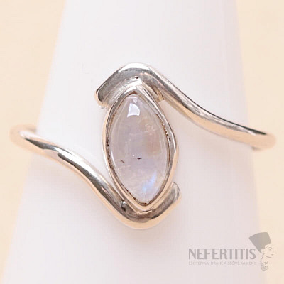 Měsíční kámen duhový prsten stříbro Ag 925 R2950