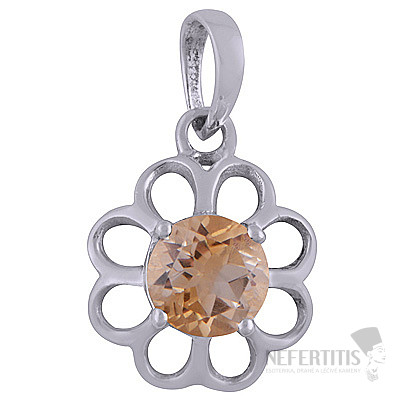 Silberanhänger mit Citrinblume