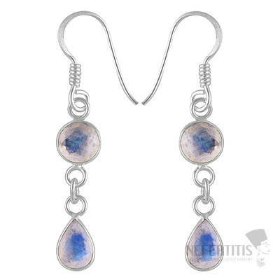 Silver dangle earrings with moonstone