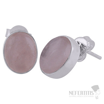 Silver earrings with rose quartz