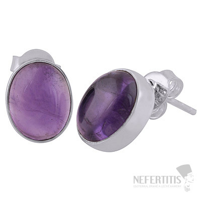 Silver earrings with amethyst