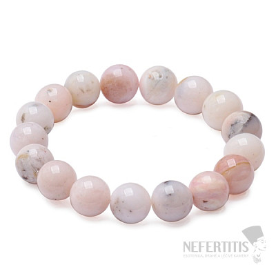 Opal pink bracelet made of beads 12 mm
