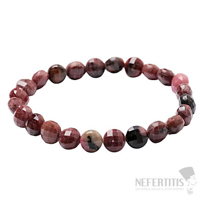 Rodonit bracelet made of faceted discs 8 mm