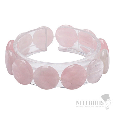 Rose quartz cut bracelet made of disks