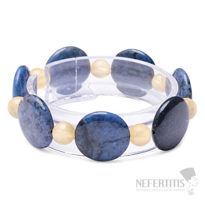 Dumortierite and calcite bracelet RB Design 181