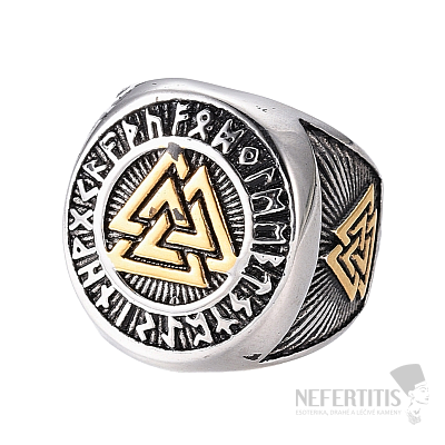 Pánský ocelový prsten Valknut