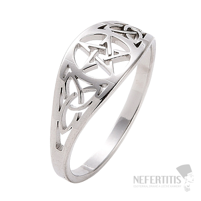 Ring for a witch Pentagram stainless steel
