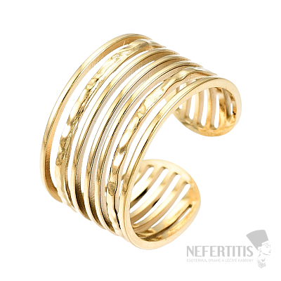 Dámský ocelový prsten Golden multistrand