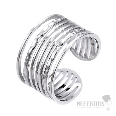 Dámský ocelový prsten Silver multistrand